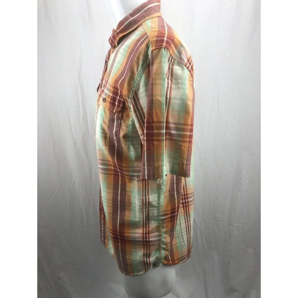 The North Face Men Shirt Madras Plaid Short Sleeve Button Up Hiking Large L